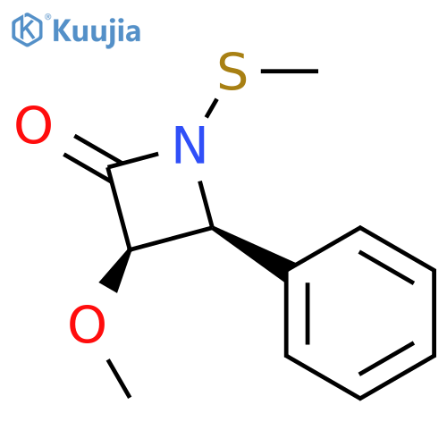 2-Azetidinone, 3-methoxy-1-(methylthio)-4-phenyl-, (3R,4S)-rel- structure