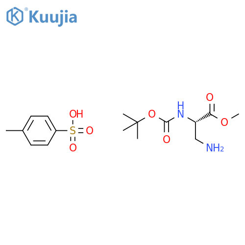(S)-Methyl 3-amino-2-((tert-butoxycarbonyl)-amino)propanoate tosylate structure