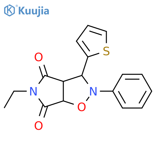 5-ethyl-2-phenyl-3-(thiophen-2-yl)-hexahydro-2H-pyrrolo3,4-d1,2oxazole-4,6-dione structure