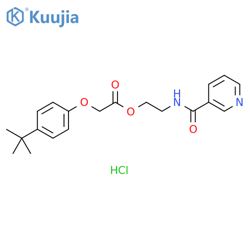 2-(pyridin-3-yl)formamidoethyl 2-(4-tert-butylphenoxy)acetate hydrochloride structure