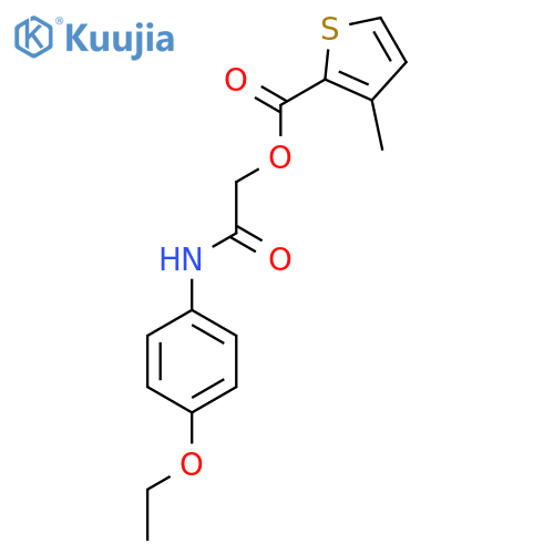 (4-ethoxyphenyl)carbamoylmethyl 3-methylthiophene-2-carboxylate structure
