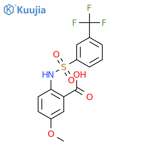 5-Methoxy-2-{[3-(trifluoromethyl)benzene-1-sulfonyl]amino}benzoic acid structure