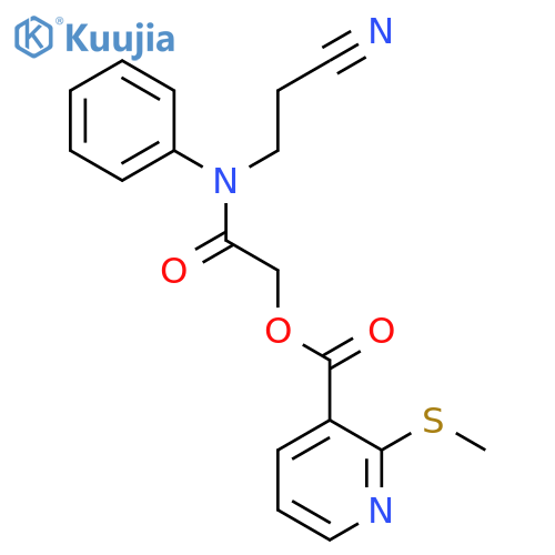 2-((2-Cyanoethyl)(phenyl)amino)-2-oxoethyl 2-(methylthio)nicotinate structure