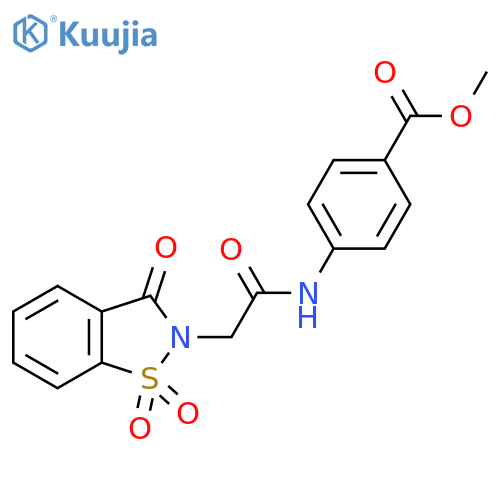 methyl 4-2-(1,1,3-trioxo-2,3-dihydro-1lambda6,2-benzothiazol-2-yl)acetamidobenzoate structure