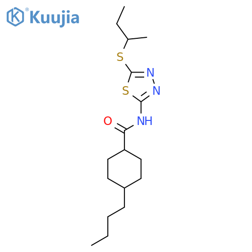 N-5-(butan-2-ylsulfanyl)-1,3,4-thiadiazol-2-yl-4-butylcyclohexane-1-carboxamide structure
