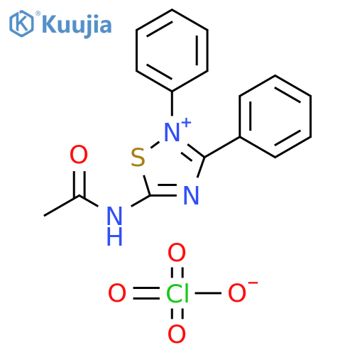 5-acetamido-2,3-diphenyl-1,2,4-thiadiazol-2-ylium perchlorate structure