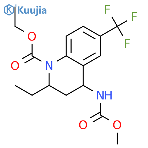 (2R,4S)-2-Ethyl-4-methoxycarbonylamino-6-trifluoromethyl-3,4-dihydro-2H-quinoline-1-carboxylic Acid Ethyl Ester structure