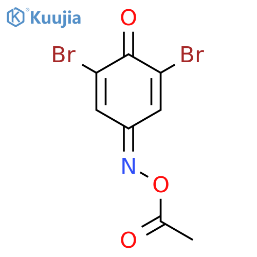 2,5-Cyclohexadiene-1,4-dione, 2,6-dibromo-, 4-(O-acetyloxime) structure