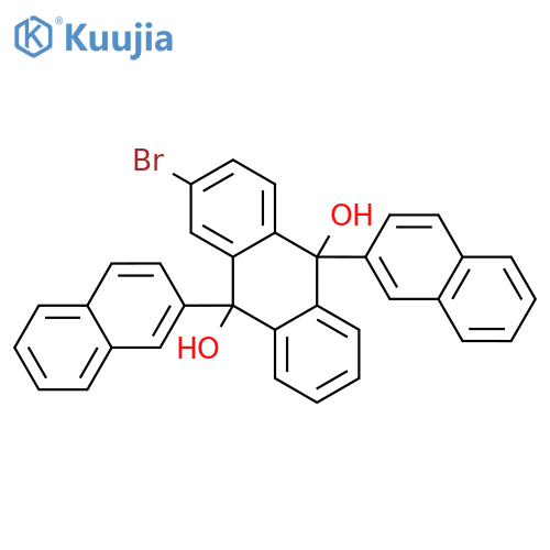 2-bromo-9,10-di(2-naphthyl)-9,9,10,10-tetrahydroanthracene-9,10-diol structure