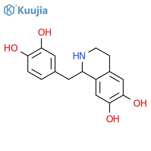 6,7-Isoquinolinediol,1-[(3,4-dihydroxyphenyl)methyl]-1,2,3,4-tetrahydro- structure
