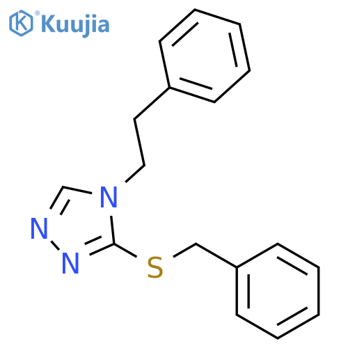 4H-1,2,4-Triazole, 4-(2-phenylethyl)-3-[(phenylmethyl)thio]- structure