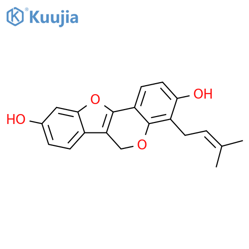 6H-Benzofuro[3,2-c][1]benzopyran-3,9-diol, 4-(3-methyl-2-buten-1-yl)- structure