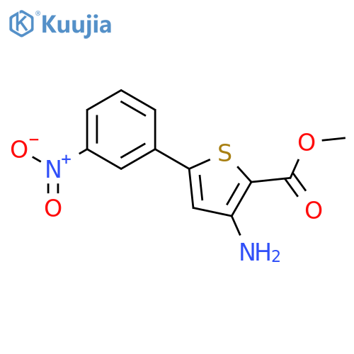 3-amino-5-(3-nitrophenyl)thiophene-2-carboxylicacid methyl ester structure