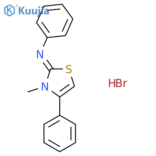 (2Z)-3-methyl-N,4-diphenyl-2,3-dihydro-1,3-thiazol-2-imine hydrobromide structure