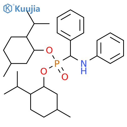 bis5-methyl-2-(propan-2-yl)cyclohexyl phenyl(phenylamino)methylphosphonate structure