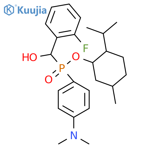 5-methyl-2-(propan-2-yl)cyclohexyl 4-(dimethylamino)phenyl(2-fluorophenyl)(hydroxy)methylphosphinate structure