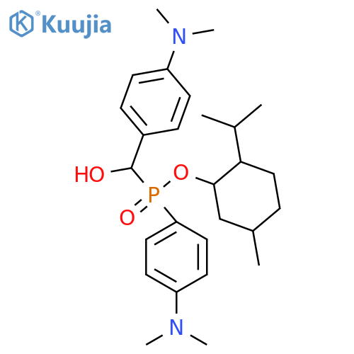 5-methyl-2-(propan-2-yl)cyclohexyl 4-(dimethylamino)phenyl({4-(dimethylamino)phenyl(hydroxy)methyl})phosphinate structure