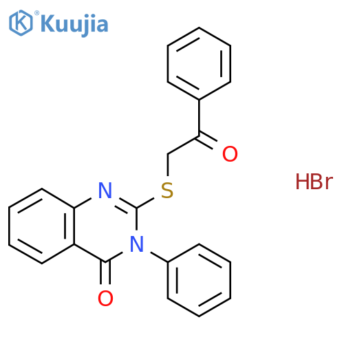 2-(2-oxo-2-phenylethyl)sulfanyl-3-phenyl-3,4-dihydroquinazolin-4-one hydrobromide structure