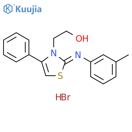 2-(2Z)-2-(3-methylphenyl)imino-4-phenyl-2,3-dihydro-1,3-thiazol-3-ylethan-1-ol hydrobromide structure