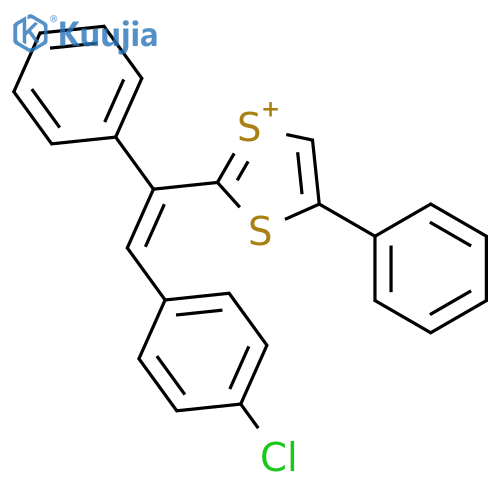1,3-Dithiol-1-ium, 2-[2-(4-chlorophenyl)-1-phenylethenyl]-4-phenyl- structure