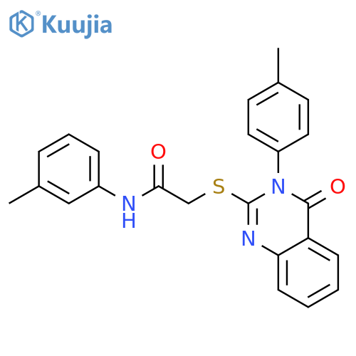 2-((4-Oxo-3-(p-tolyl)-3,4-dihydroquinazolin-2-yl)thio)-N-(m-tolyl)acetamide structure