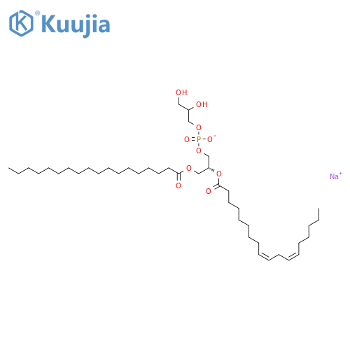 sodium,2,3-dihydroxypropyl [(2R)-2-[(9Z,12Z)-octadeca-9,12-dienoyl]oxy-3-octadecanoyloxypropyl] phosphate structure