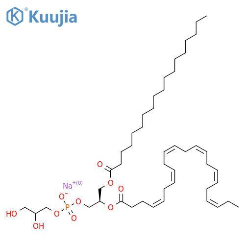 Sodium 2,3-dihydroxypropyl (2R)-2-{[(4Z,7Z,10Z,13Z,16Z,19Z)-docosa-4,7,10,13,16,19-hexaenoyl]oxy}-3-(octadecanoyloxy)propyl phosphate structure