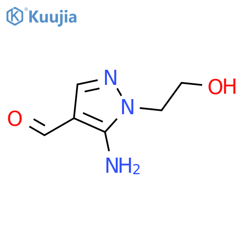 1H-Pyrazole-4-carboxaldehyde, 5-amino-1-(2-hydroxyethyl)- (9CI) structure