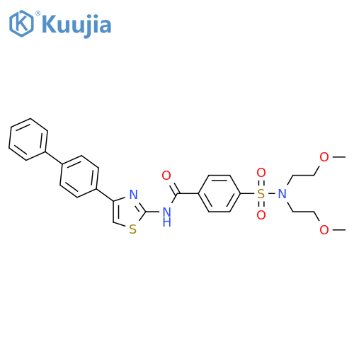 N-(4-{1,1'-biphenyl-4-yl}-1,3-thiazol-2-yl)-4-bis(2-methoxyethyl)sulfamoylbenzamide structure