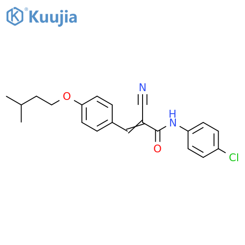 N-(4-Chlorophenyl)-2-cyano-3-[4-(3-methylbutoxy)phenyl]-2-propenamide structure