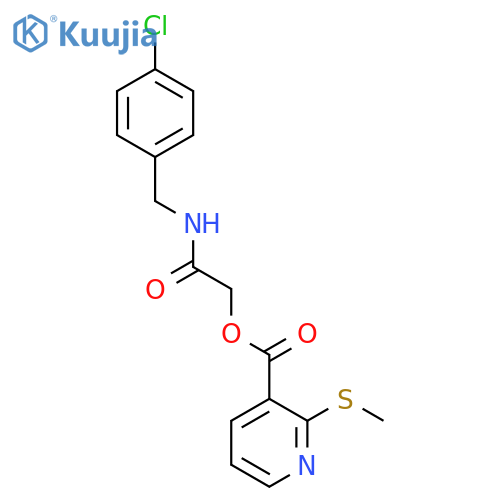 2-((4-Chlorobenzyl)amino)-2-oxoethyl 2-(methylthio)nicotinate structure