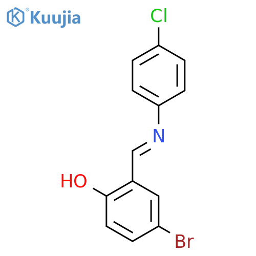 (E)-4-bromo-2-(((4-chlorophenyl)imino)methyl)phenol structure