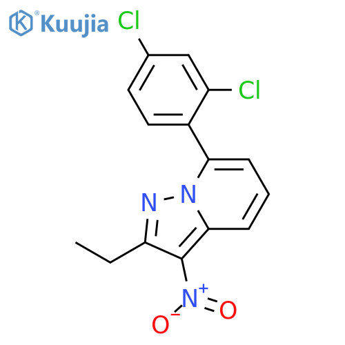 Pyrazolo[1,5-a]pyridine, 7-(2,4-dichlorophenyl)-2-ethyl-3-nitro- structure