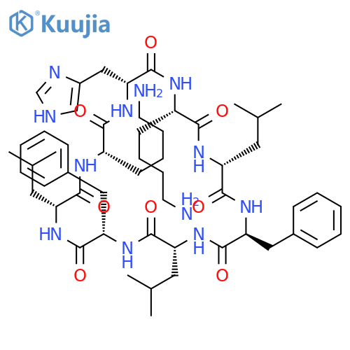CYCLO(D-HISTIDYL-L-LYSYL-D-LEUCYL-L-PHENYLALANYL-D-LEUCYL-L-PHENYLALANYL-D-LEUCYL-L-LYSYL) structure