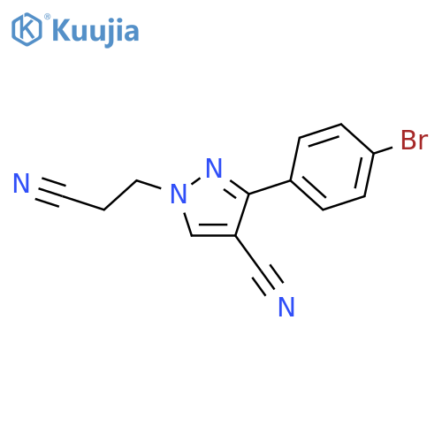 3-(4-Bromophenyl)-1-(2-cyanoethyl)-1H-pyrazole-4-carbonitrile structure