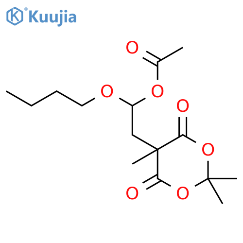 1,3-Dioxane-4,6-dione, 5-[2-(acetyloxy)-2-butoxyethyl]-2,2,5-trimethyl- structure
