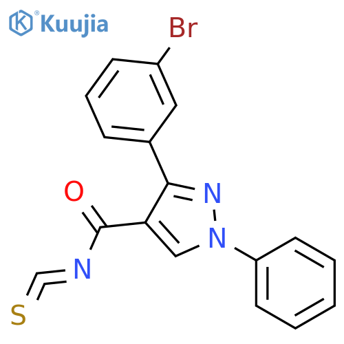1H-PYRAZOLE-4-CARBONYL ISOTHIOCYANATE, 3-(3-BROMOPHENYL)-1-PHENYL- structure