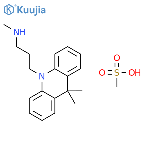 3-(9,9-dimethylacridin-10-yl)-N-methyl-propan-1-amine; methanesulfonic acid structure
