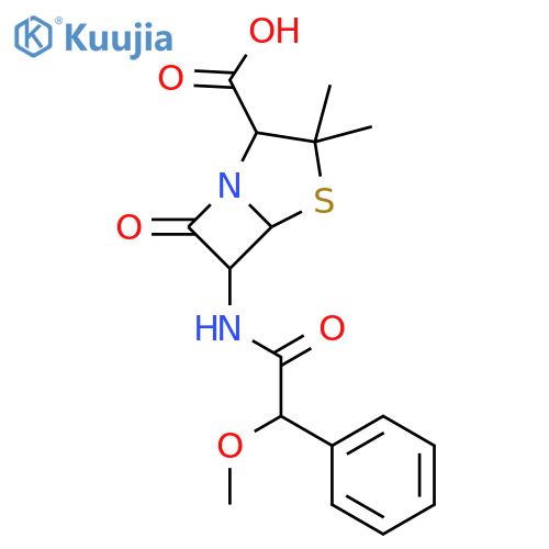 6-[(2-methoxy-2-phenylacetyl)amino]-3,3-dimethyl-7-oxo-4-thia-1-azabicyclo[3.2.0]heptane-2-carboxylic Acid structure