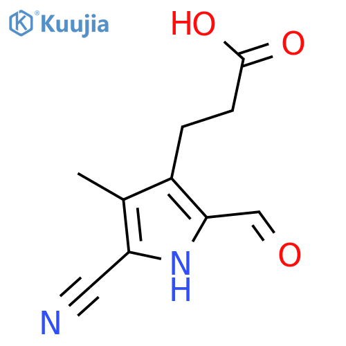 1H-PYRROLE-3-PROPANOIC ACID, 5-CYANO-2-FORMYL-4-METHYL- structure