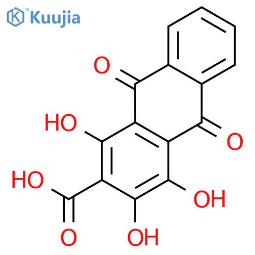 2-Anthracenecarboxylic acid, 9,10-dihydro-1,3,4-trihydroxy-9,10-dioxo- structure