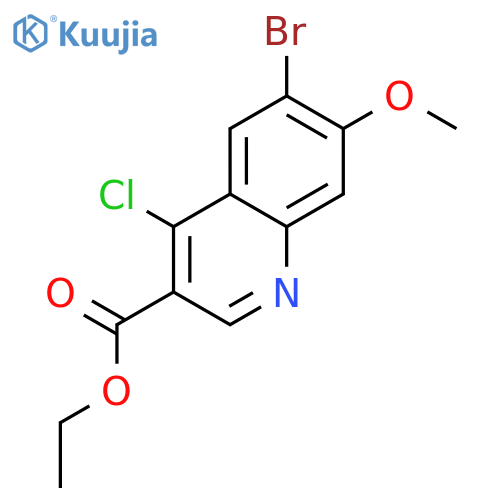 Ethyl 6-bromo-4-chloro-7-methoxyquinoline-3-carboxylate structure