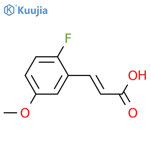(2E)-3-(2-fluoro-5-methoxyphenyl)prop-2-enoic acid structure