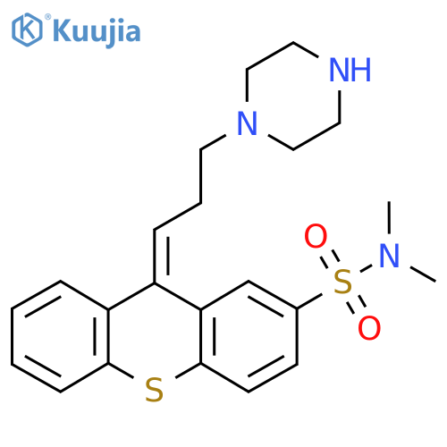 cis-N,N-Dimethyl-9-(3-(1-piperazinyl)propylidene)thioxanthene-2-sulfonamide structure