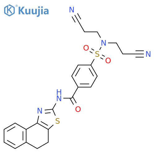 4-bis(2-cyanoethyl)sulfamoyl-N-{4H,5H-naphtho1,2-d1,3thiazol-2-yl}benzamide structure