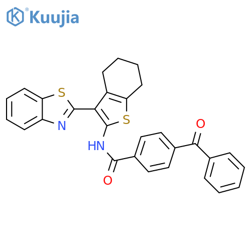 4-benzoyl-N-[3-(1,3-benzothiazol-2-yl)-4,5,6,7-tetrahydro-1-benzothiophen-2-yl]benzamide structure