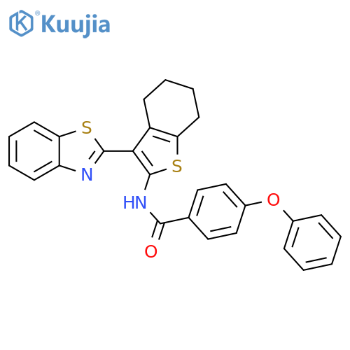 N-3-(1,3-benzothiazol-2-yl)-4,5,6,7-tetrahydro-1-benzothiophen-2-yl-4-phenoxybenzamide structure