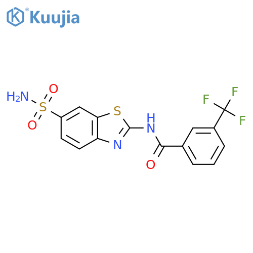 N-(6-sulfamoyl-1,3-benzothiazol-2-yl)-3-(trifluoromethyl)benzamide structure