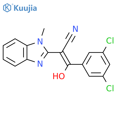 3-(3,5-dichlorophenyl)-2-(2E)-1-methyl-2,3-dihydro-1H-1,3-benzodiazol-2-ylidene-3-oxopropanenitrile structure