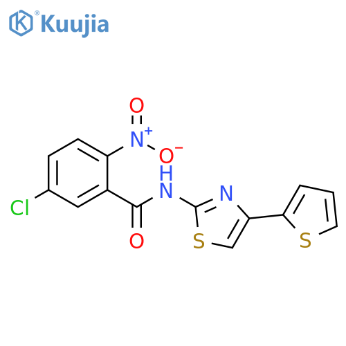 5-chloro-2-nitro-N-4-(thiophen-2-yl)-1,3-thiazol-2-ylbenzamide structure